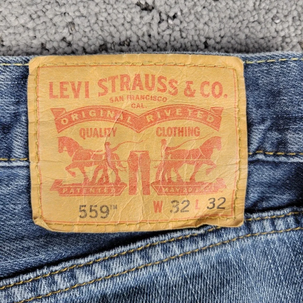 Levis 559 Jeans Mens 32x32 Blue Relaxed Fit Straight Leg Medium Wash Mid Rise